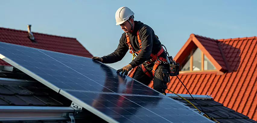 Solar Panels on Steel Roof Installation in Maywood